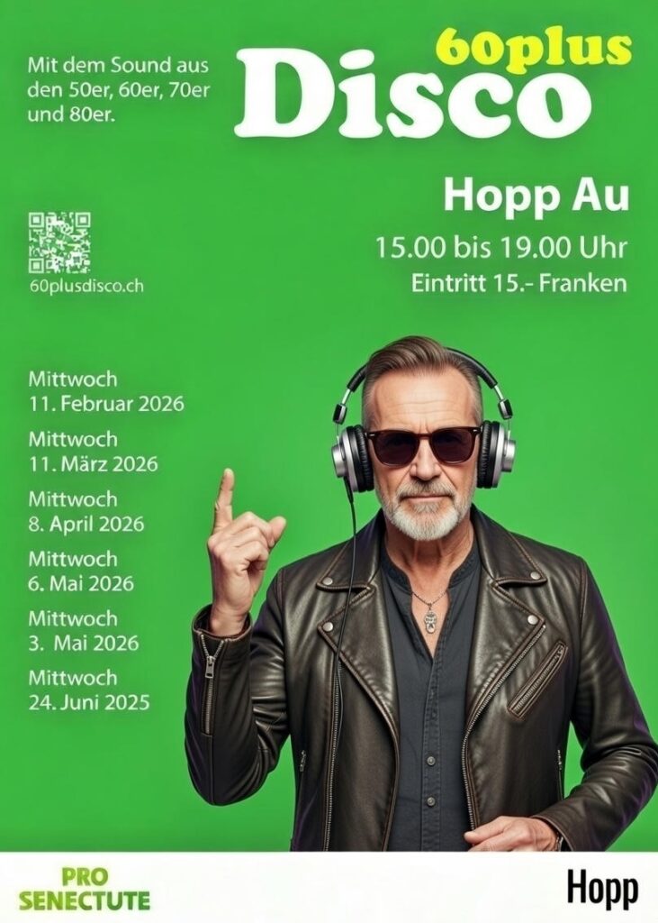 Ticket: 60plus Disco – Juni (3. Juni 2026)